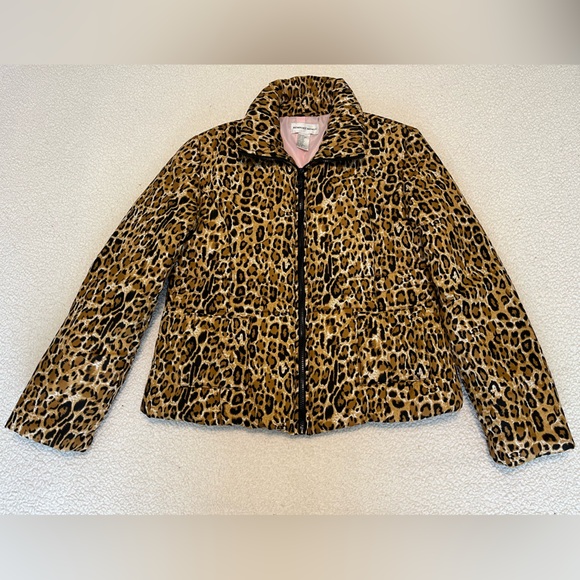 Newport News Jackets & Blazers - Newport News Leopard Print Lightweight Puffer Jacket